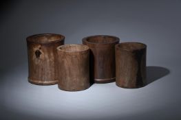 Y Four Chinese huanghuali brush pots