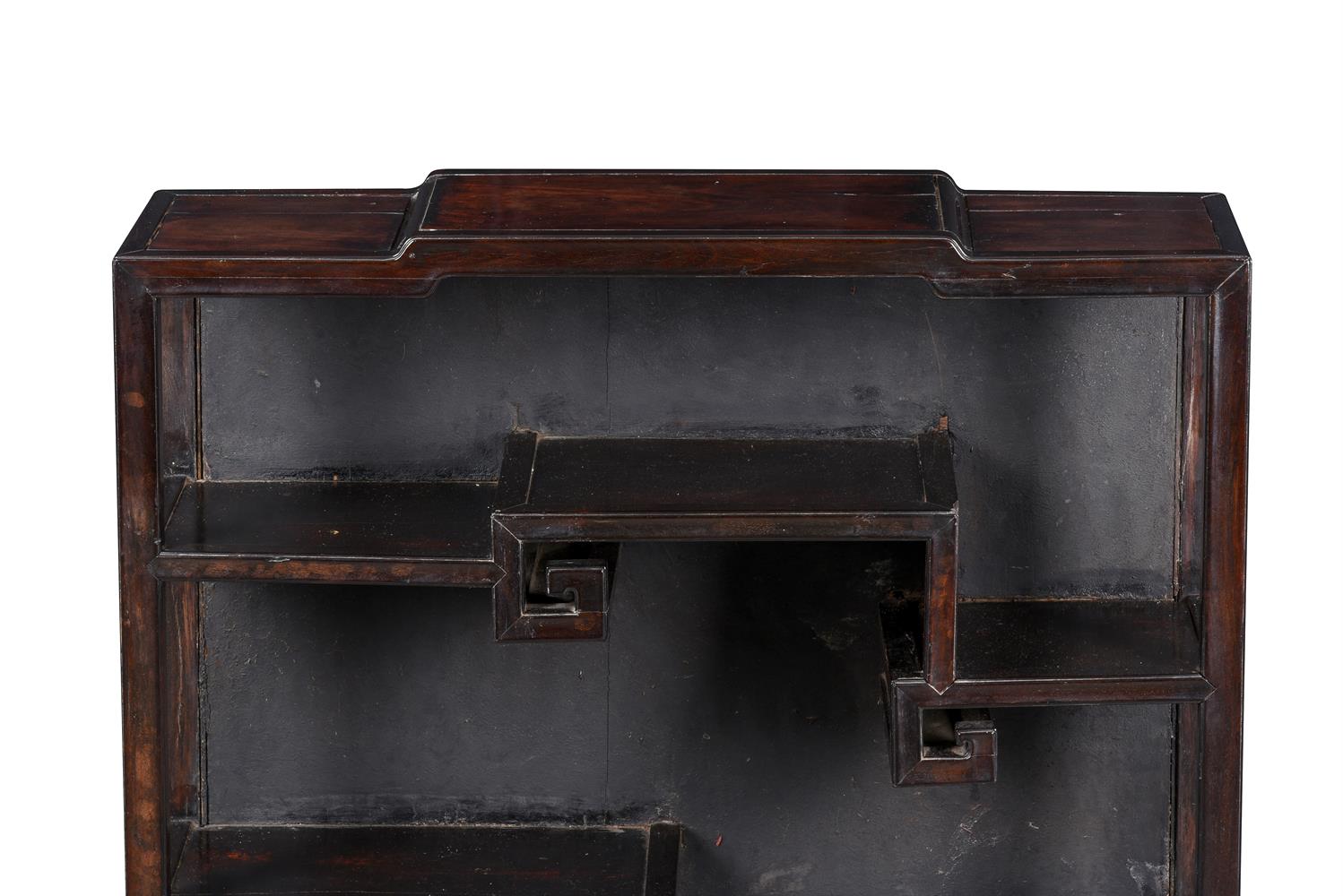 A Chinese zitan and hardwood kang display cabinet - Image 3 of 4