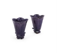 A pair Chinese of manganese-purple cups