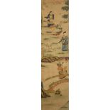 † A large Chinese Gu Family 'Eight Immortals' embroidered silk panel