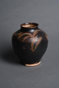 A Chinese black glazed vase