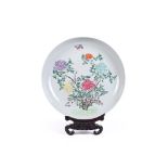 A large Chinese Famille Rose 'peony tree' dish