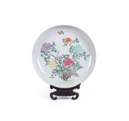 A large Chinese Famille Rose 'peony tree' dish
