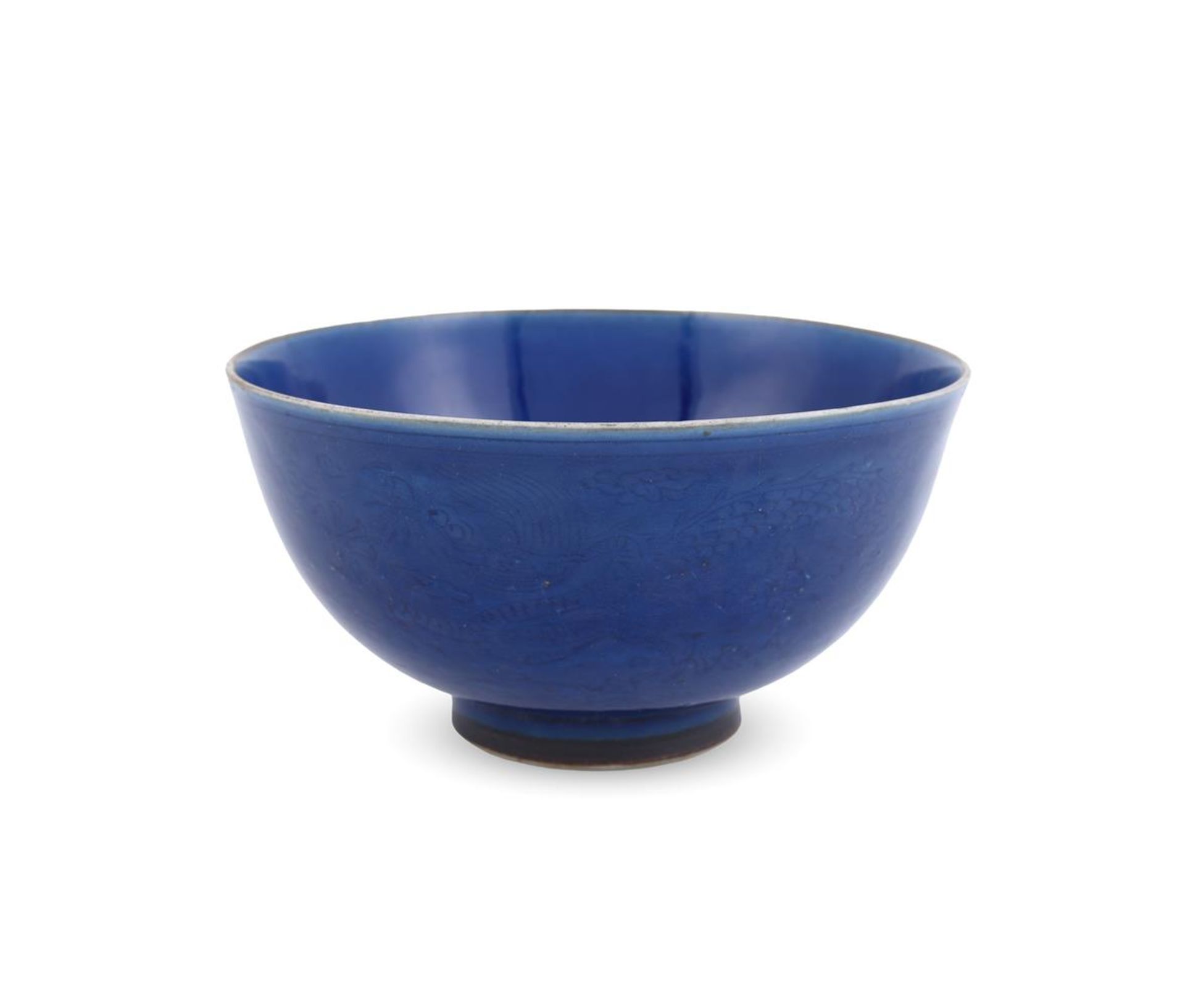 A Chinese blue-glazed 'dragon' bowl