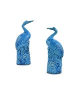A pair of Chinese turquoise glazed models of Storks