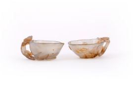 Two Chinese agate cups