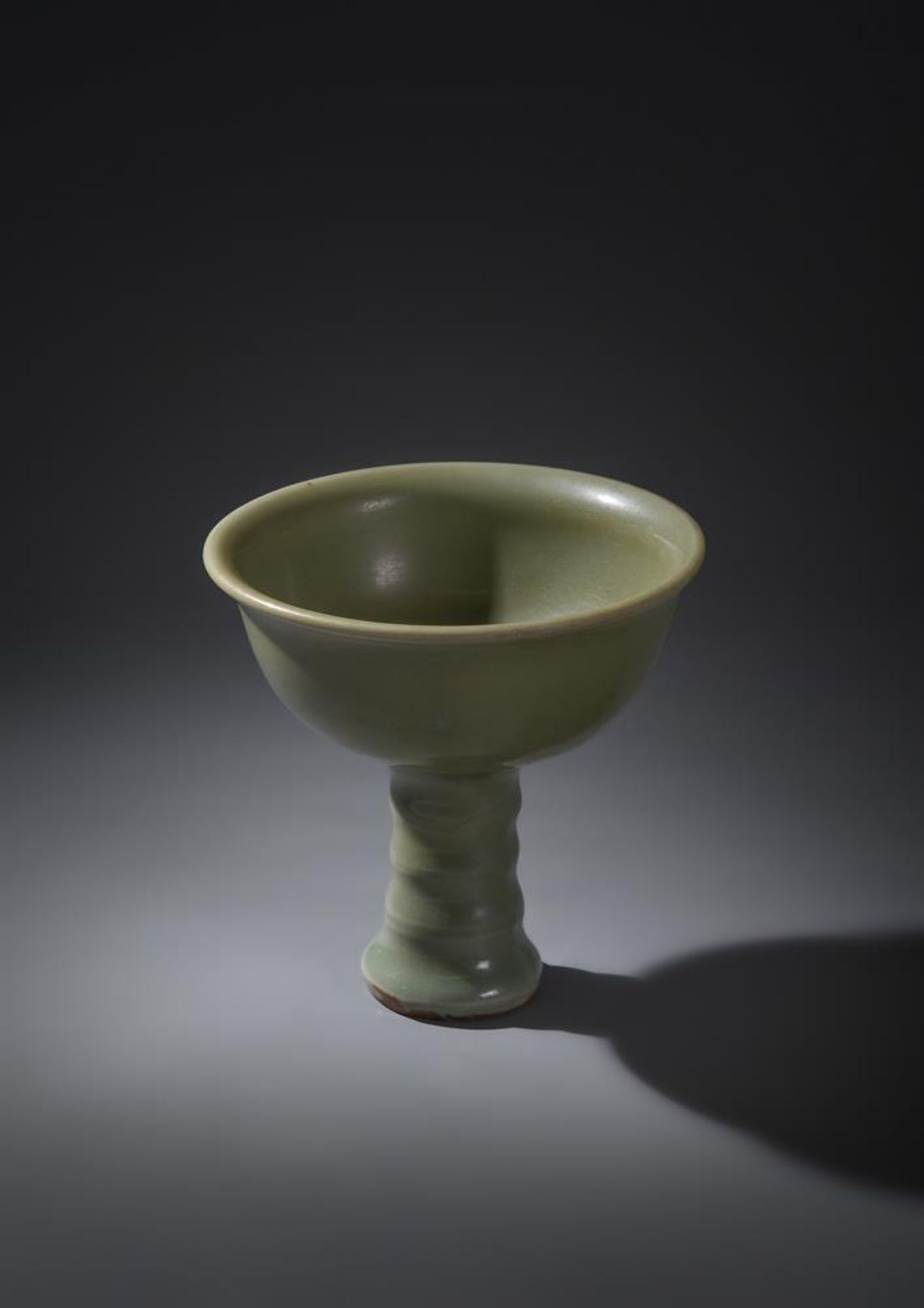 A Chinese celadon 'longquan' stem cup