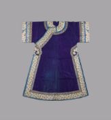 A Manchu women's informal summer damask silk robe
