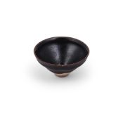An unusual Cizhou-type 'silver' decorated black-glazed bowl