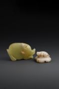 A Chinese yellow jade pendent of pig