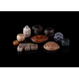 An interesting group of four inlaid glass 'eye' beads