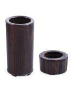 Y A small Chinese huanghuali brush pot