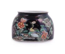 A Chinese Famille Noire water pot