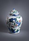 A Chinese wucai vase and cover