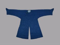 A Chinese man's blue silk damask scholars robe