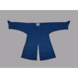 A Chinese man's blue silk damask scholars robe