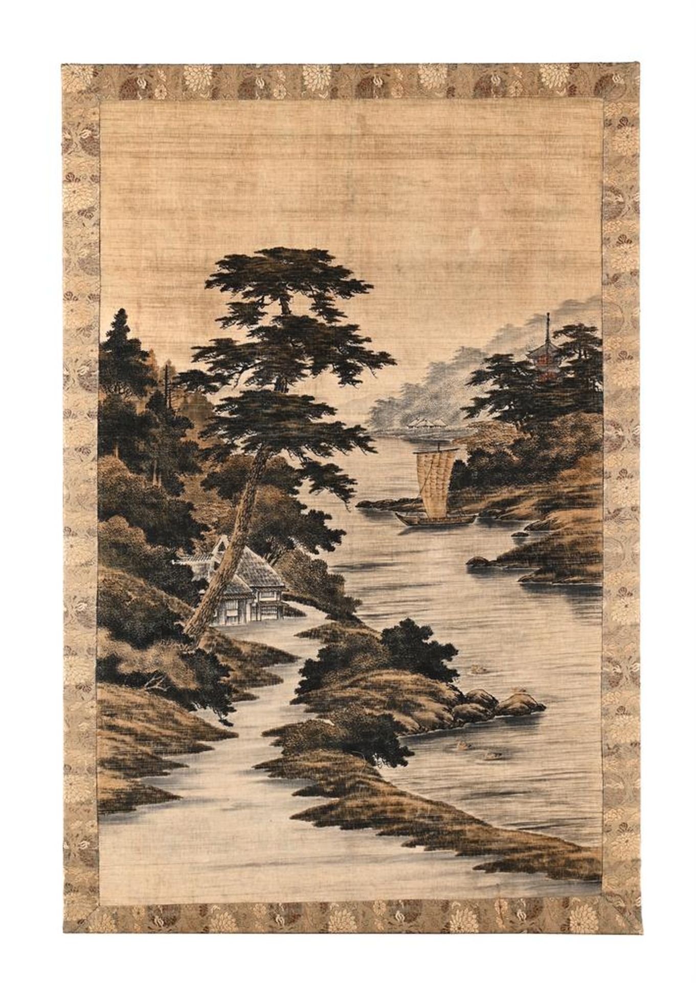 A large Japanese Yuzen embroidered Panel - Bild 3 aus 6