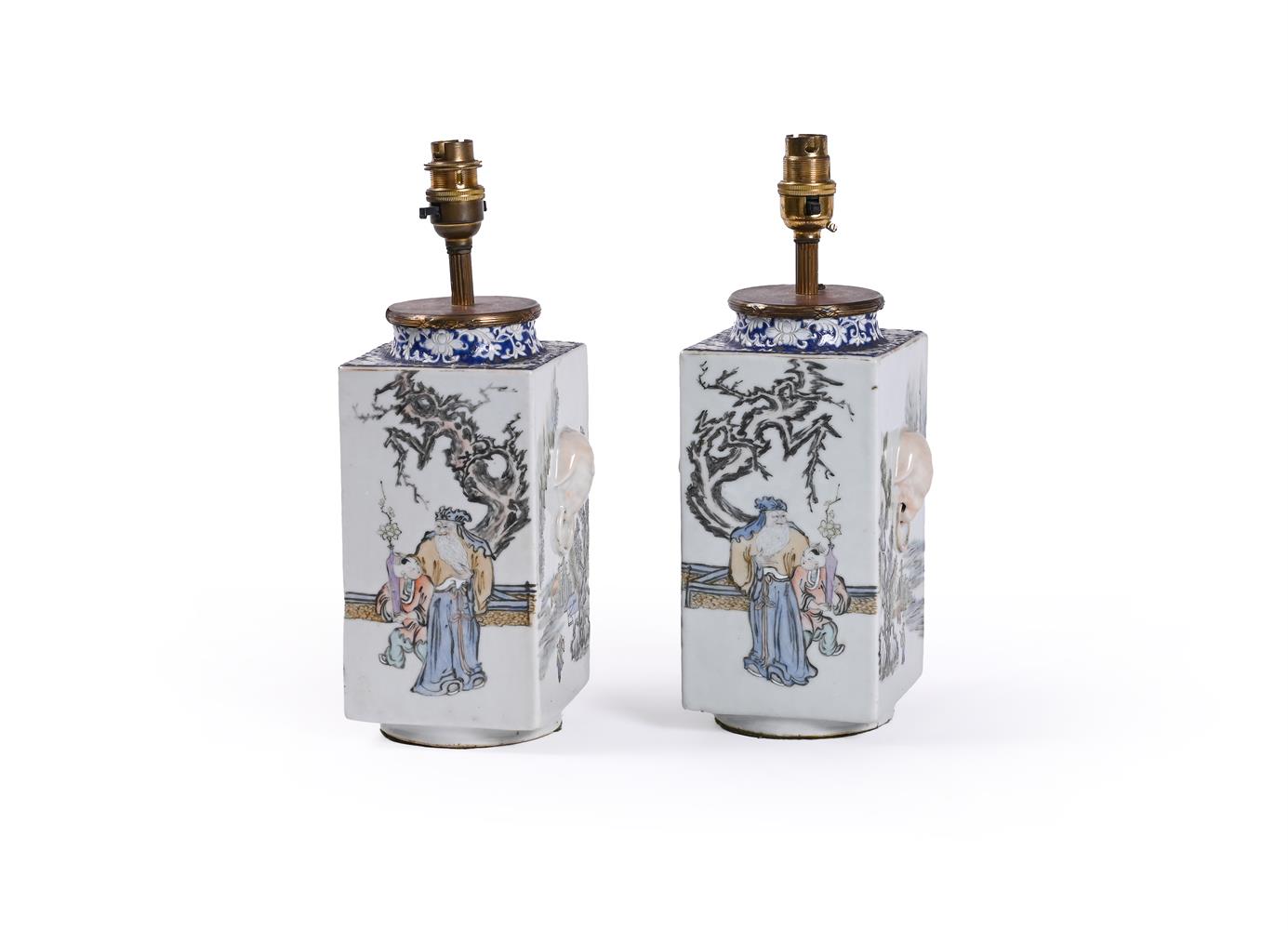 An attractive pair of Chinese Qianjiang style vases