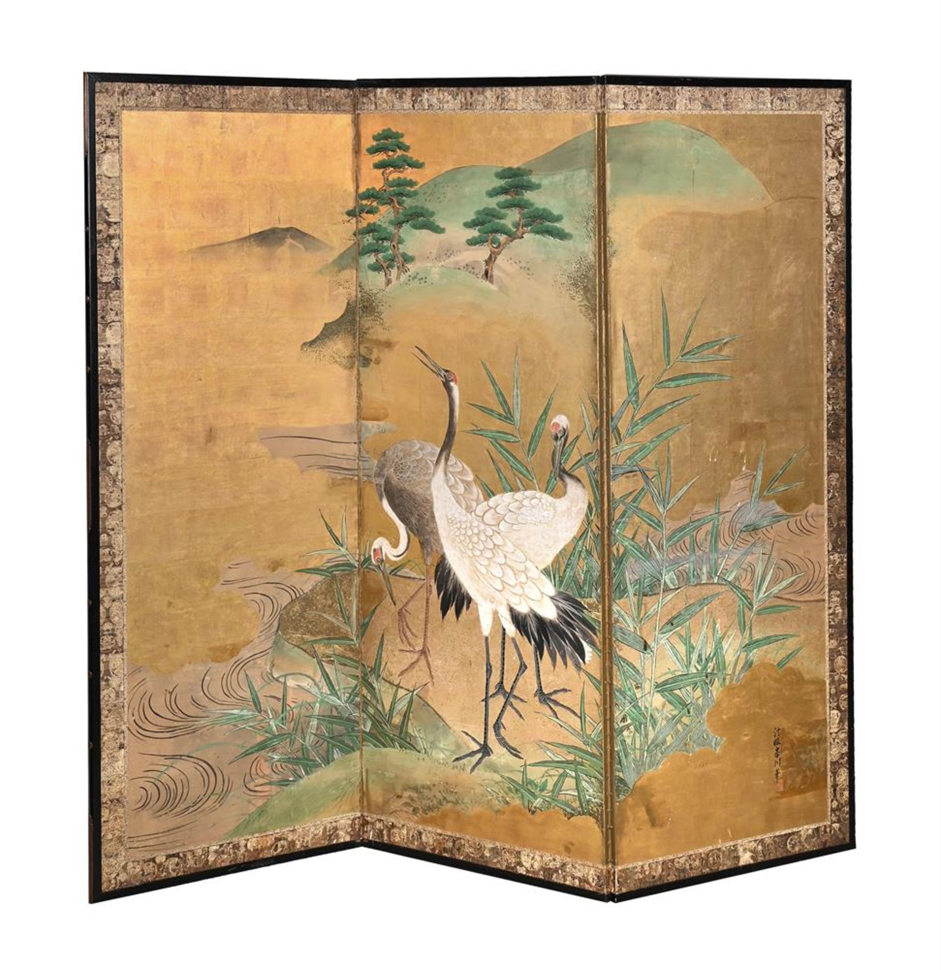 A Three-Fold Japanese Screen