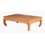 A Chinese elm and burr kang table