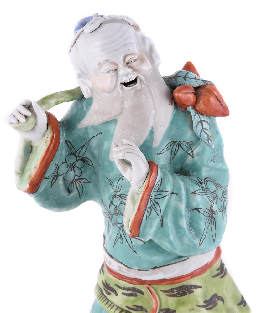 A Chinese export figure possibly of Zhongli Quan - Image 3 of 4