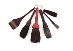 Five large Chinese calligraphy brushes