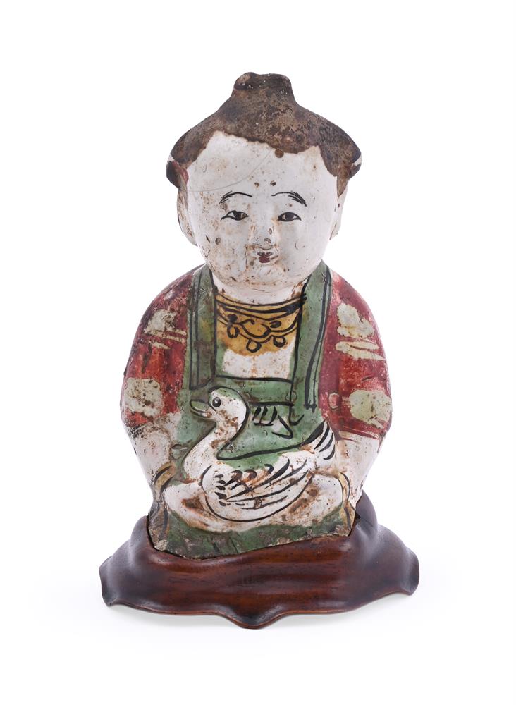 A Chinese cizhou painted figure of a boy