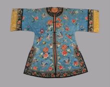 A Han Chinese satin silk front opening robe