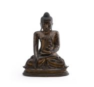 A large Burmese Mandalay style bronze figure of Buddha Shakyamuni