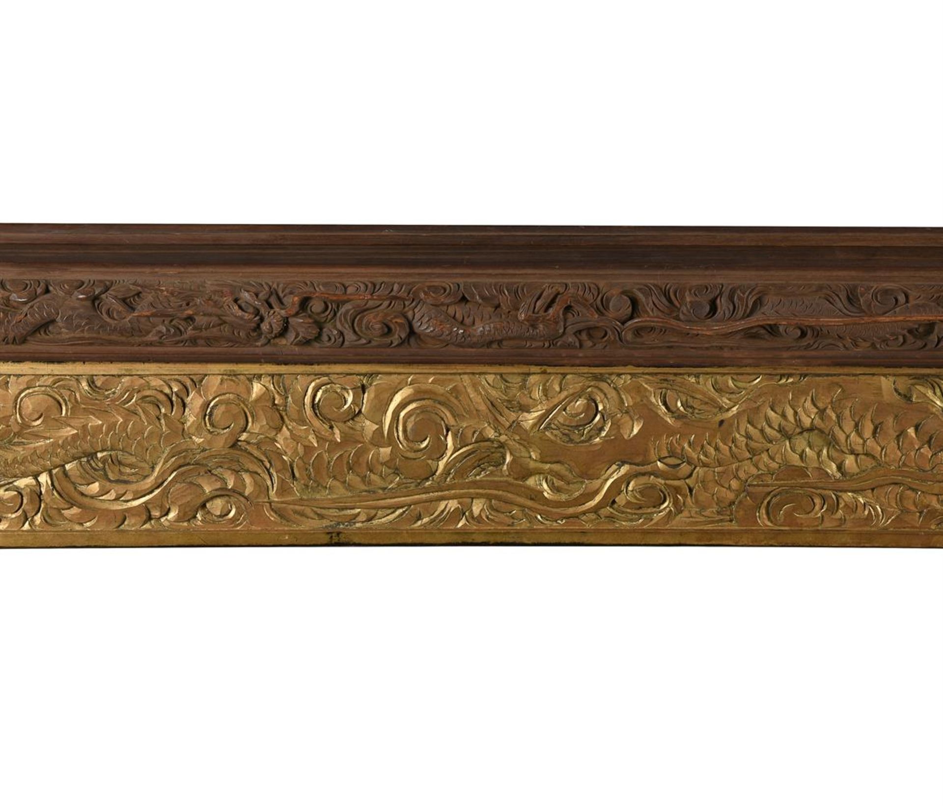 A large Chinese carved wood 'Dragons' picture frame - Image 2 of 3