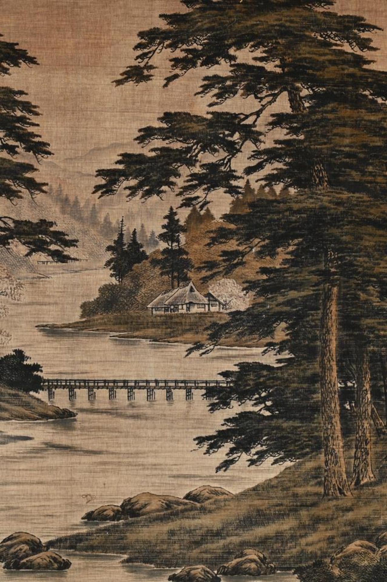 A large Japanese Yuzen embroidered Panel - Bild 5 aus 6