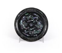 Y A Japanese circular lacquer tray