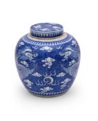 A Chinese blue and white ginger jar and cover