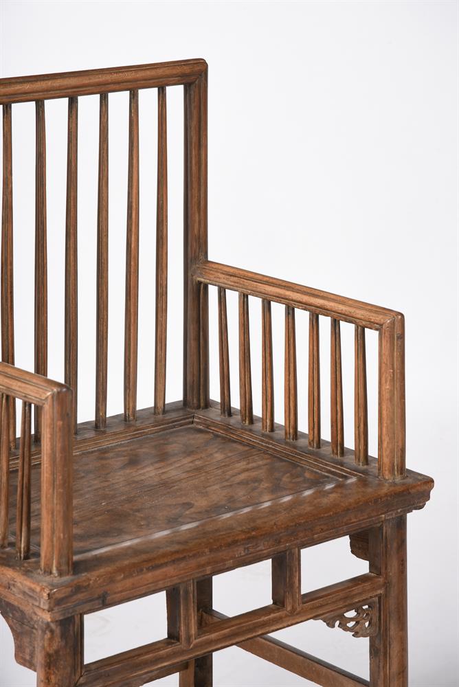 A pair of Chinese hardwood armchairs - Image 3 of 4