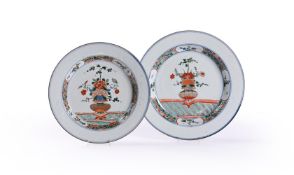 Two Chinese export Famille Verte plates