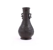 A bronze bottle hu vase