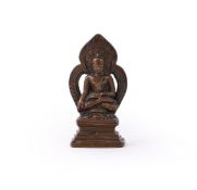 A small bronze seated figure of Buddha