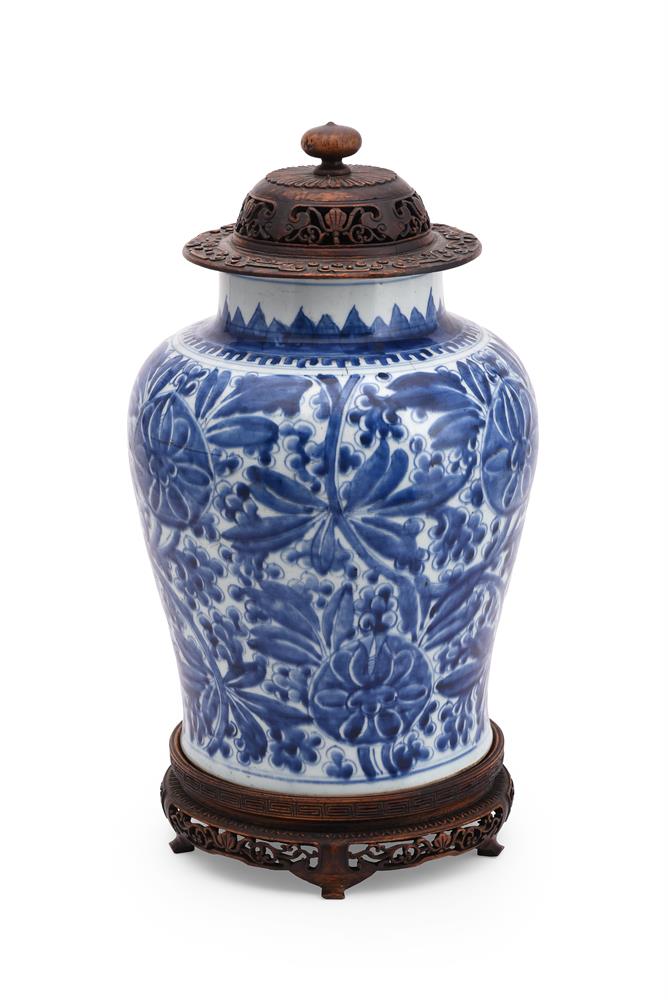 A Chinese blue and white vase