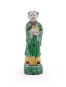 A Chinese Famille Verte figure of Lan Caihe