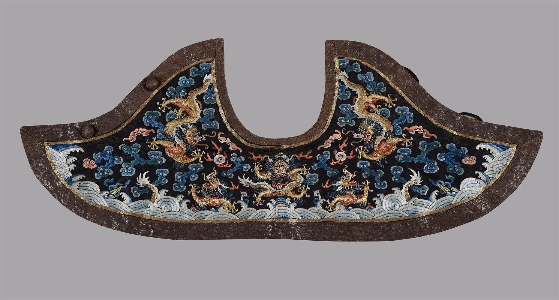 A rare Chinese Piling collar worn as part of the formal robes of a Mandarin
