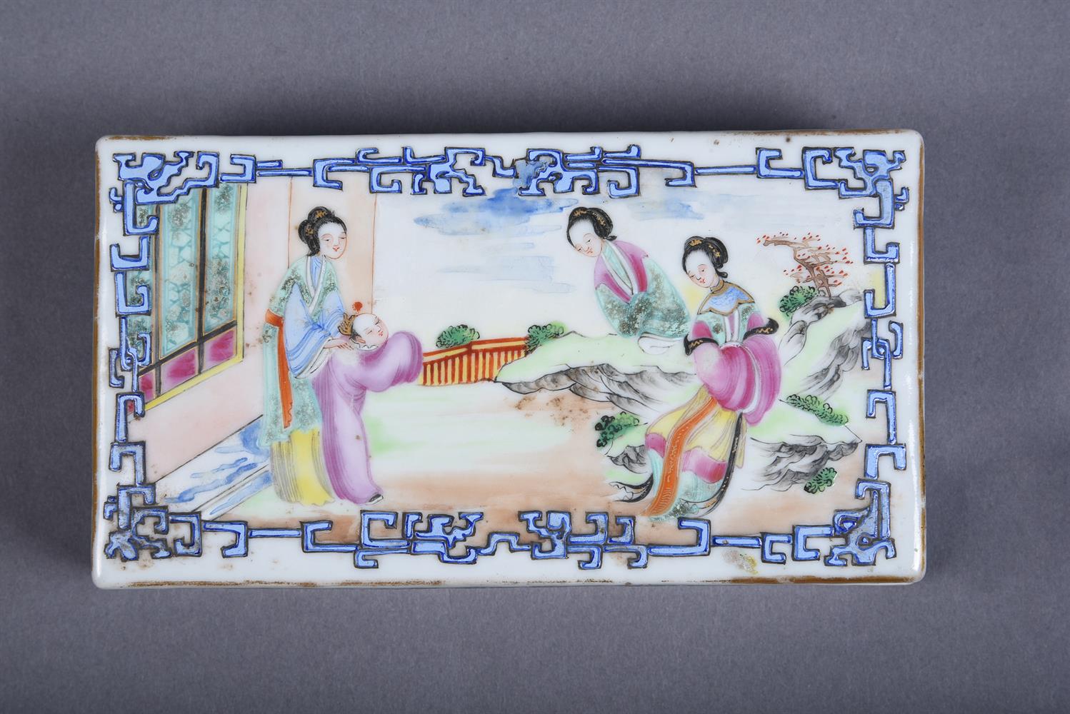 A Cantonese Famille Rose pen tray - Image 2 of 5