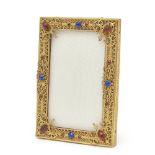RECTANGULAR FILIGREE FRAME WITH COLOURED PASTE STONES FRENCH, EARLY 20TH CENTURY