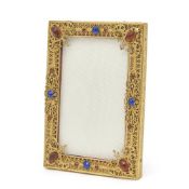 RECTANGULAR FILIGREE FRAME WITH COLOURED PASTE STONES FRENCH, EARLY 20TH CENTURY