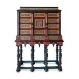 Y A FLEMISH TORTOISESHELL , ROSEWOOD, PEWTER AND BRASS COLLECTOR'S CABINET, LATE 19TH CENTURY