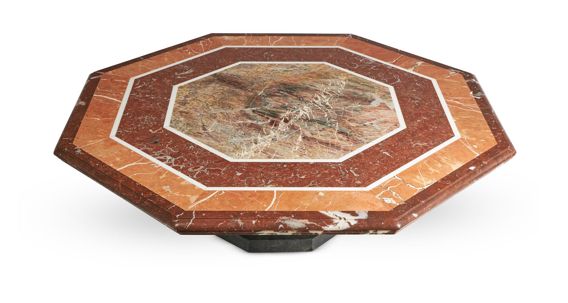 A SPECIMEN MARBLE OCTAGONAL COFFEE TABLE, 20TH CENTURY - Image 2 of 3