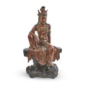 A CHINESE GILT LACQUERED FIGURE OF GUANYIN, 20TH CENTURY