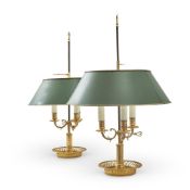 A PAIR OF FRENCH EMPIRE STYLE GILT BRONZE BOUILLOTTE LAMPS BY LAVIGNE ETS, PARIS, LATE 20TH CENTURY