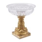 A CHARLES X/LOUIS PHILIPPE GILT-METAL AND PRESS-MOULDED GLASS CENTREPIECE