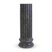 AN ITALIAN SCAGLIOLA FLUTED PEDESTAL COLUMN, LATE 19TH CENTURY