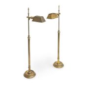 † A PAIR OF CONTEMPORARY BRASS STANDARD LAMPS BY GUINEVERE
